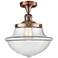 Franklin Restoration Small Oxford 12" Copper Semi Flush w/ Clear Shade