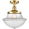 Franklin Restoration Small Oxford 12" Gold Semi Flush Mount w/ Clear S