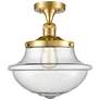 Franklin Restoration Small Oxford 12" Gold Semi Flush Mount w/ Seedy S
