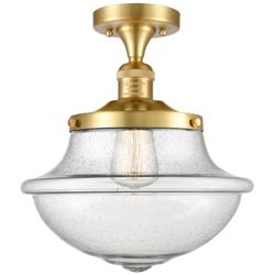 Franklin Restoration Small Oxford 12" Gold Semi Flush Mount w/ Seedy S
