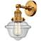 Franklin Restoration Small Oxford 8" Brushed Brass Sconce w/ Clear Sha