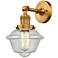 Franklin Restoration Small Oxford 8" Brushed Brass Sconce w/ Seedy Sha