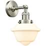 Franklin Restoration Small Oxford 8" Brushed Nickel Sconce w/ White Sh