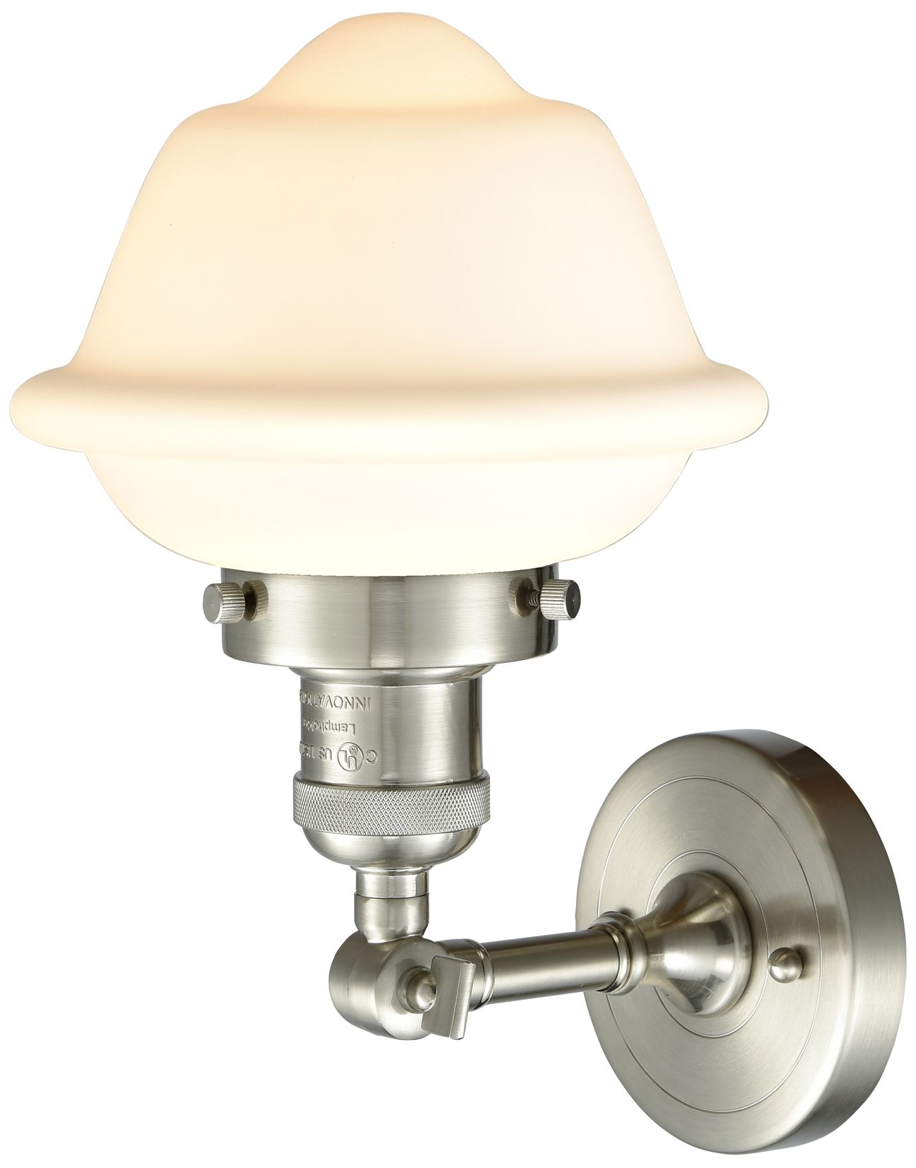 Image 3 Franklin Restoration Small Oxford 8" Brushed Nickel Sconce w/ White Sh more views
