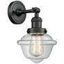 Franklin Restoration Small Oxford 8" Matte Black Sconce w/ Clear Shade