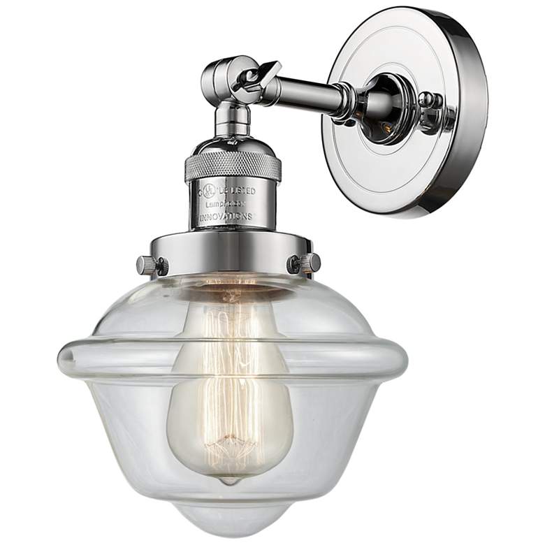 Image 1 Franklin Restoration Small Oxford 8" Polished Chrome Sconce w/ Clear S