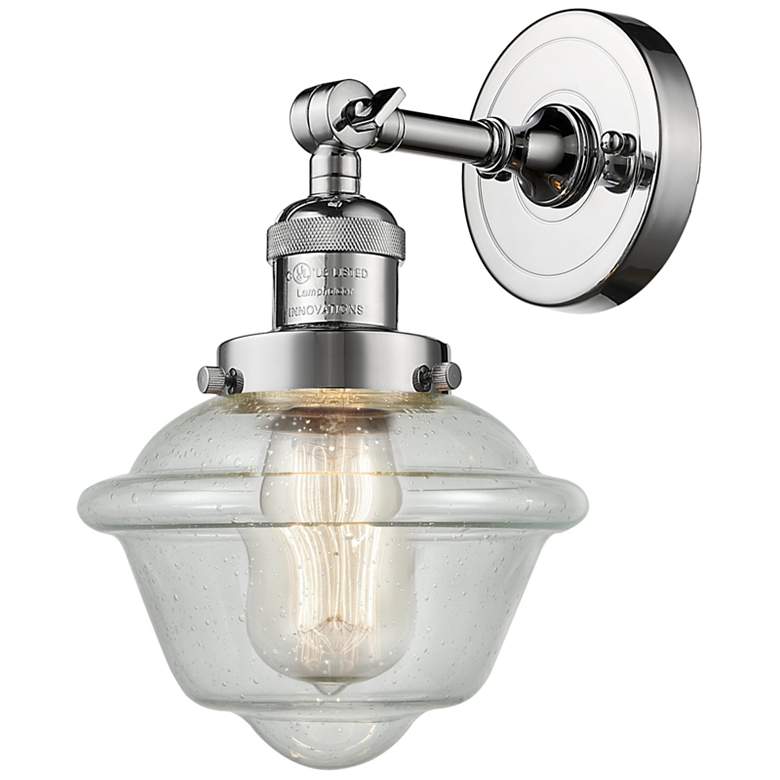 Image 1 Franklin Restoration Small Oxford 8" Polished Chrome Sconce w/ Seedy S
