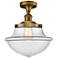 Franklin Small Oxford 12" Brushed Brass Semi Flush w/ Clear Shade