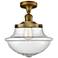 Franklin Small Oxford 12" Brushed Brass Semi Flush w/ Seedy Shade