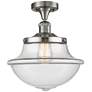 Franklin Small Oxford 12" Brushed Nickel Semi Flush w/ Clear Shade