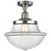 Franklin Small Oxford 12" Brushed Nickel Semi Flush w/ Clear Shade