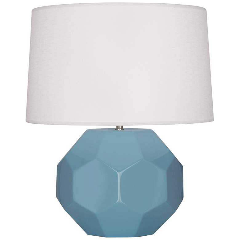 Image 1 Franklin Steel Blue Glazed Ceramic Accent Table Lamp