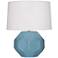Franklin Steel Blue Glazed Ceramic Accent Table Lamp