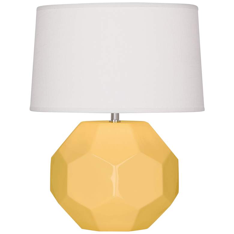 Image 1 Franklin Sunset Yellow Glazed Ceramic Accent Table Lamp