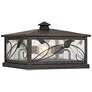 1_Franlin Iron Works French Garden 13" Wide Bronze Pier Mount Light
