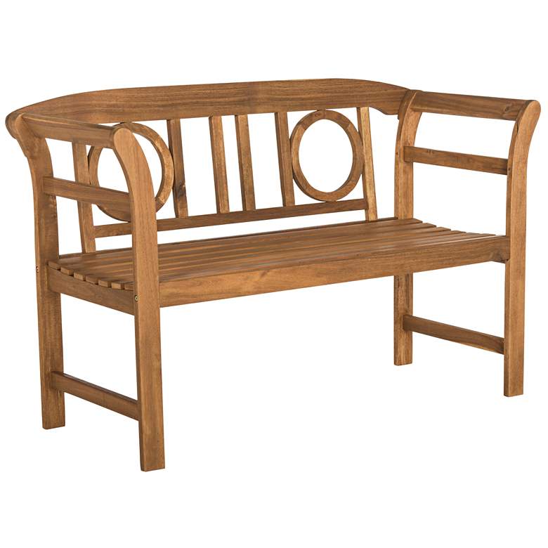 Image 1 Franz Brown Wood 2-Seat Outdoor Bench
