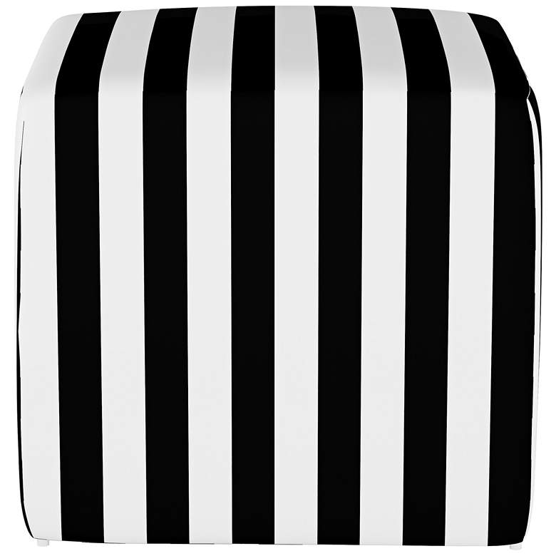 Image 1 Franzen Canopy Stripe Black and White Square Cube Ottoman