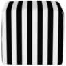 Franzen Canopy Stripe Black and White Square Cube Ottoman