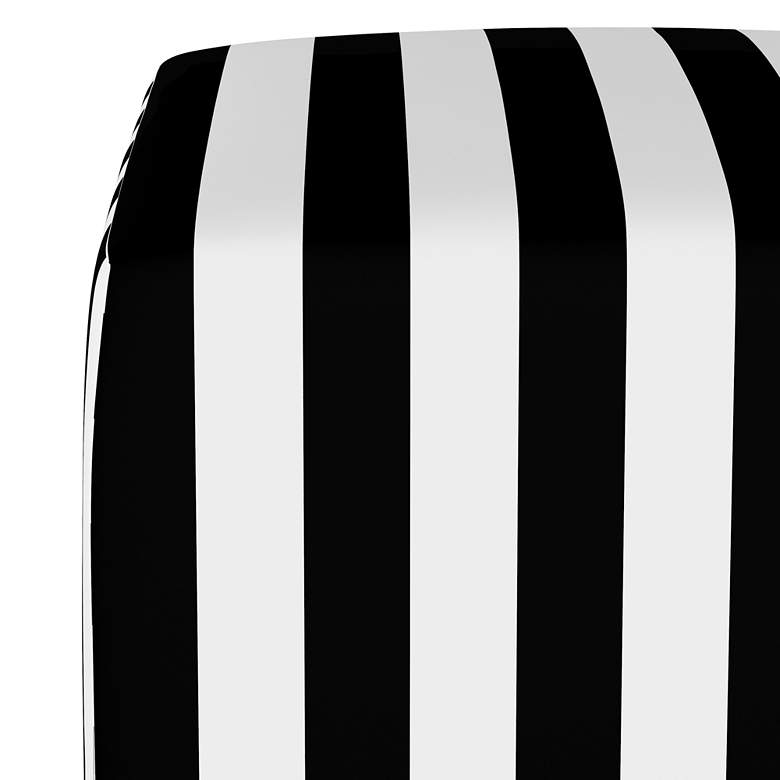 Image 3 Franzen Canopy Stripe Black and White Square Cube Ottoman more views