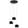 1_Frascati 11 3/4" Wide Matte Black LED Multi-Light Pendant