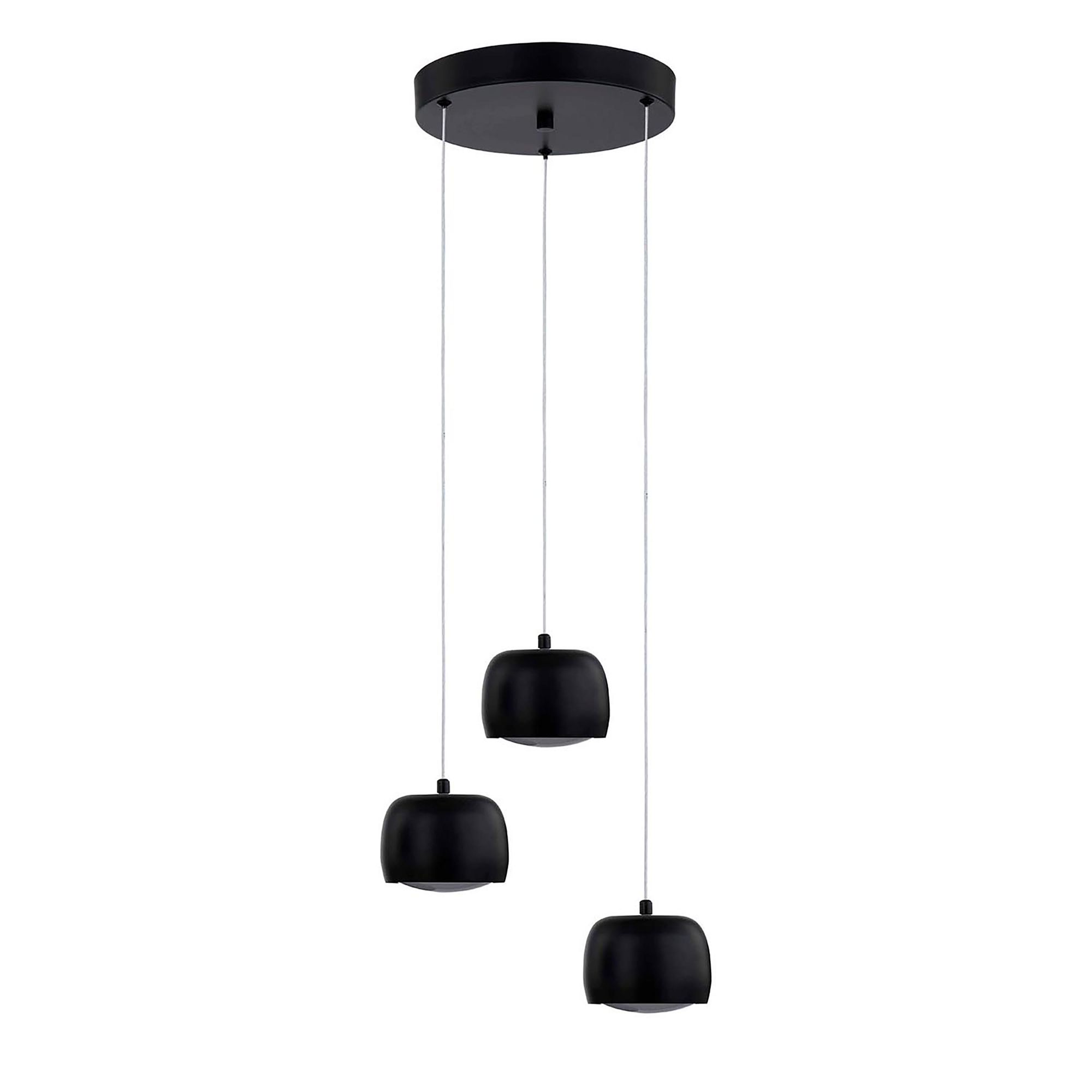 Image 2 Frascati 11 3/4" Wide Matte Black LED Multi-Light Pendant more views