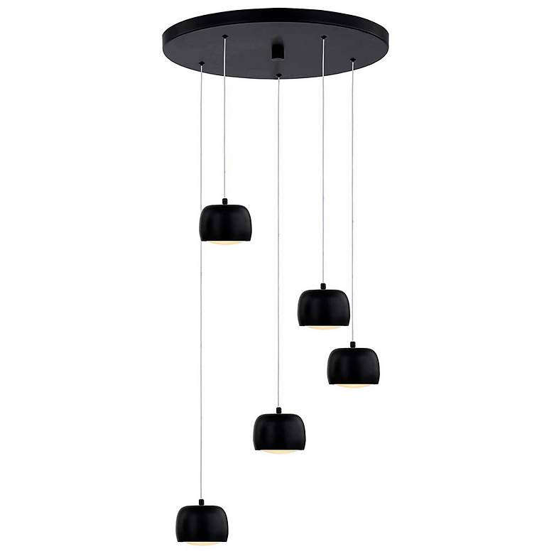 Image 1 Frascati 17.75" Wide 5.Light Matte Black LED Multi-Pendant