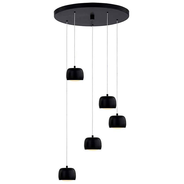 Image 1 Frascati 17.75 inch Wide 5.Light Matte Black LED Multi-Pendant