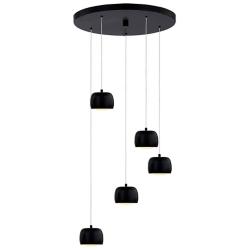 Frascati 17.75" Wide 5.Light Matte Black LED Multi-Pendant