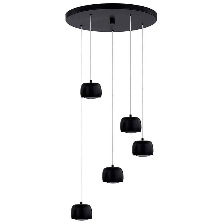 Image 2 Frascati 17.75" Wide 5.Light Matte Black LED Multi-Pendant more views