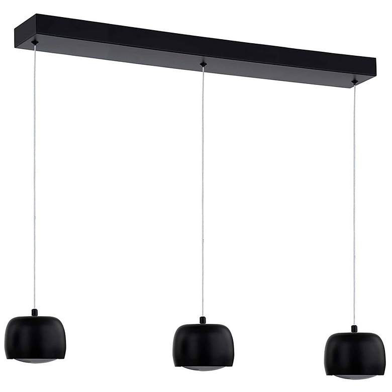 Image 2 Frascati 26" Wide 3.Light Matte Black Linear LED Chandelier more views