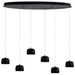 Frascati 36" Wide Matte Black 6-Light LED Linear Chandelier
