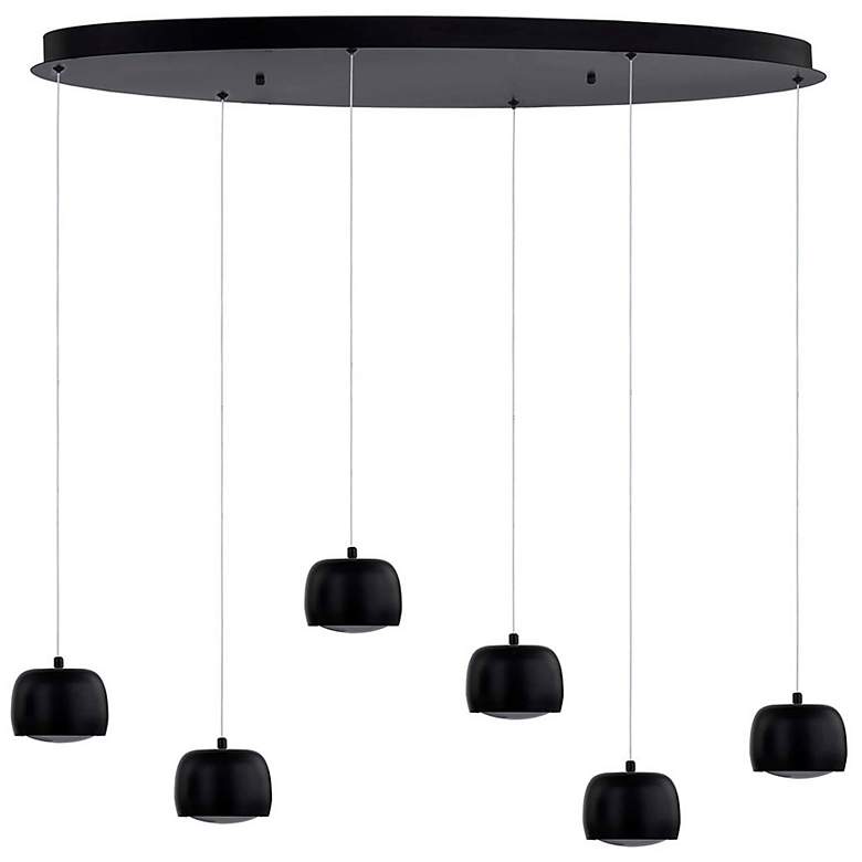 Image 3 Frascati 36" Wide Matte Black 6-Light LED Linear Chandelier more views