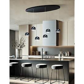 Image5 of Frascati 36" Wide Matte Black 6-Light LED Linear Chandelier more views