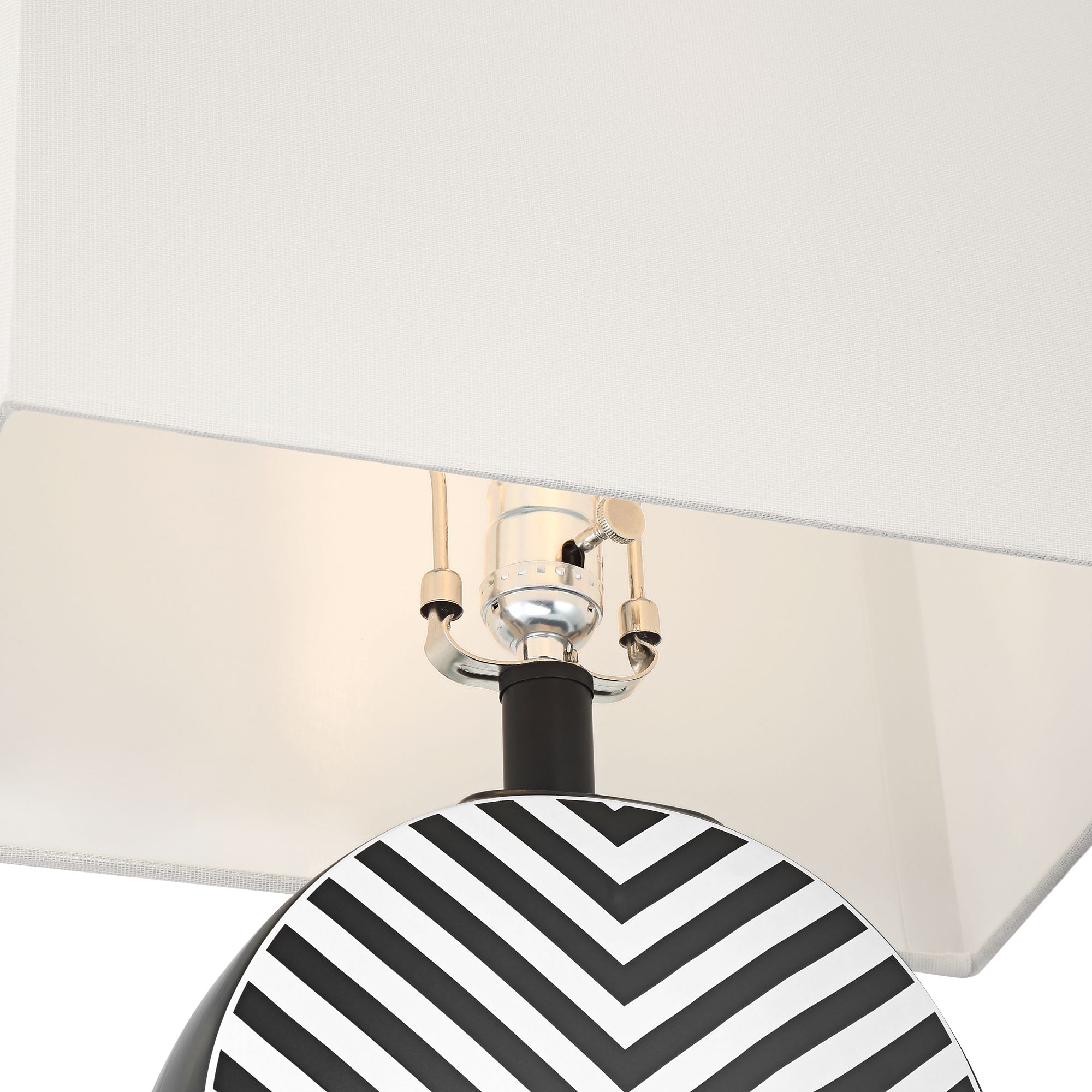 Image 4 Fraser 21 1/2" Black and White Ceramic Disc Table Lamp more views