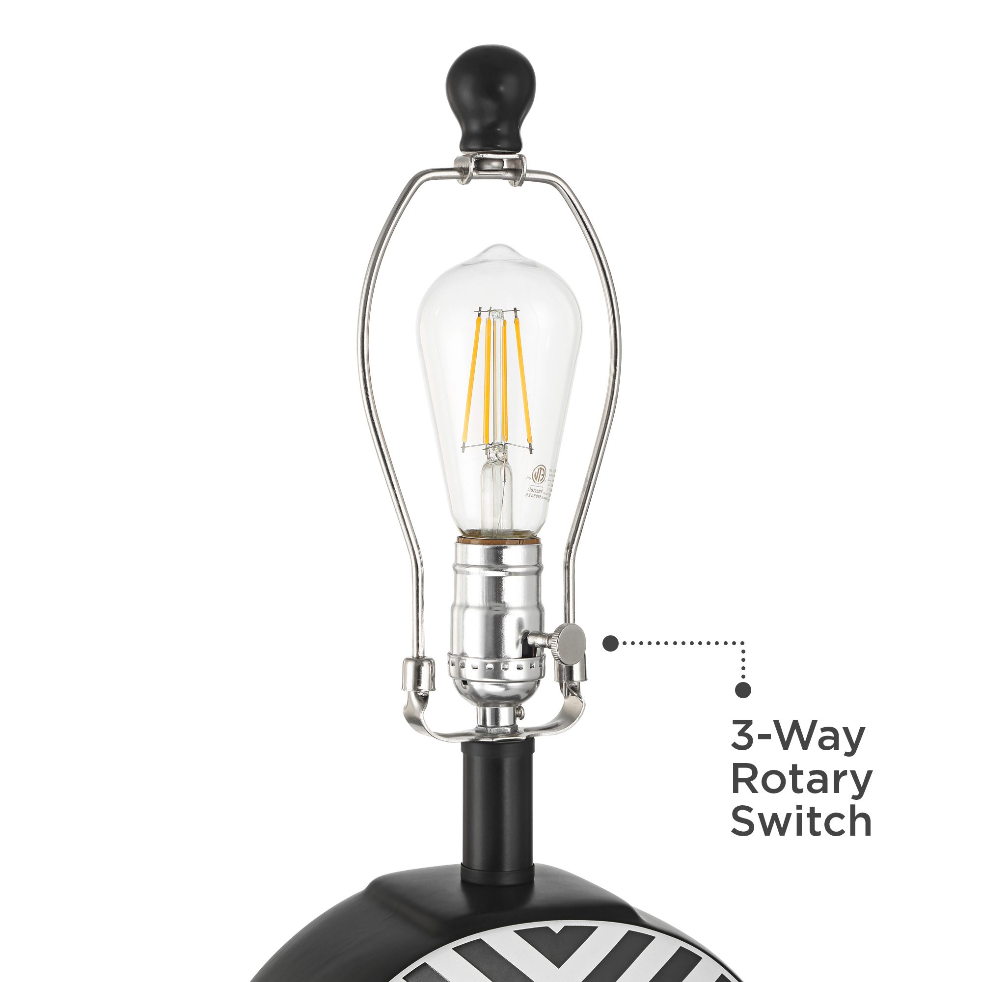 Image 5 Fraser 21 1/2" Black and White Ceramic Disc Table Lamp more views