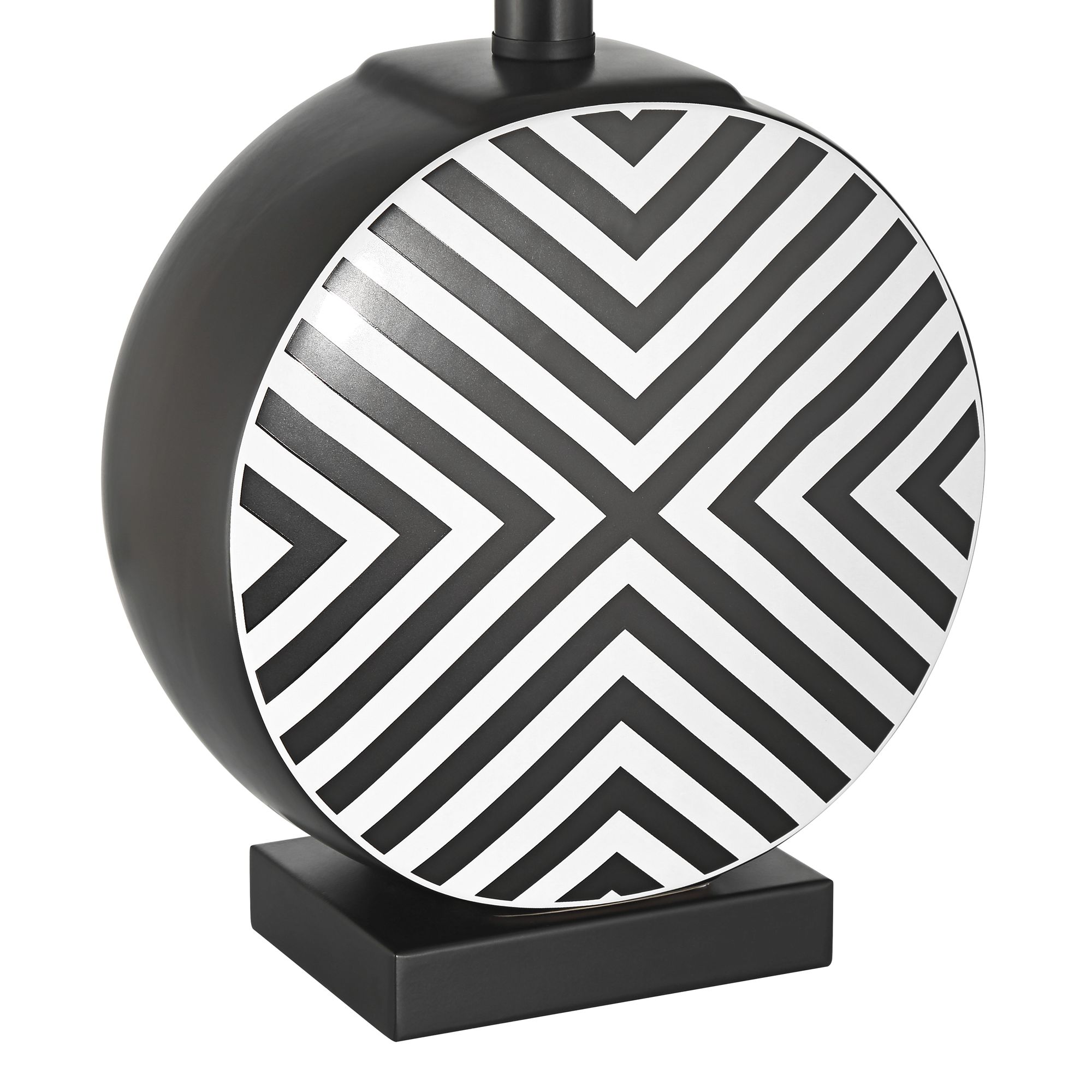 Image 6 Fraser 21 1/2" Black and White Ceramic Disc Table Lamp more views