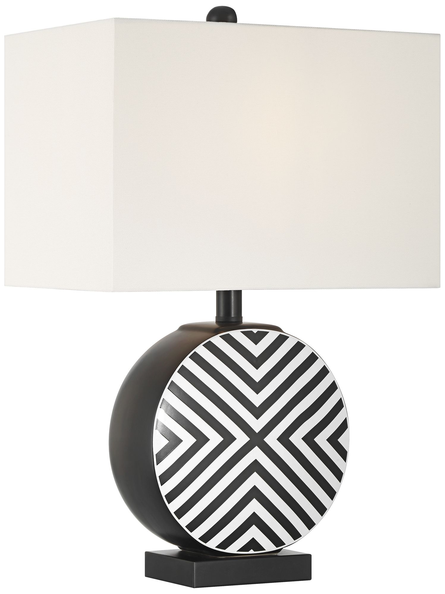 Image 2 Fraser 21 1/2" Black and White Ceramic Disc Table Lamp