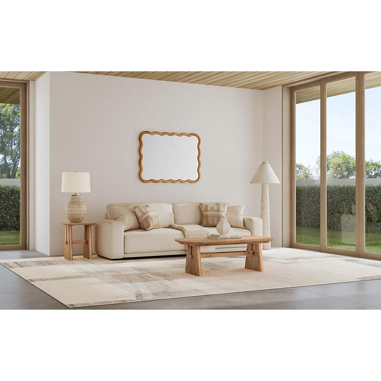 Image 2 Fraser Distressed Cream Cement Table Lamp more views