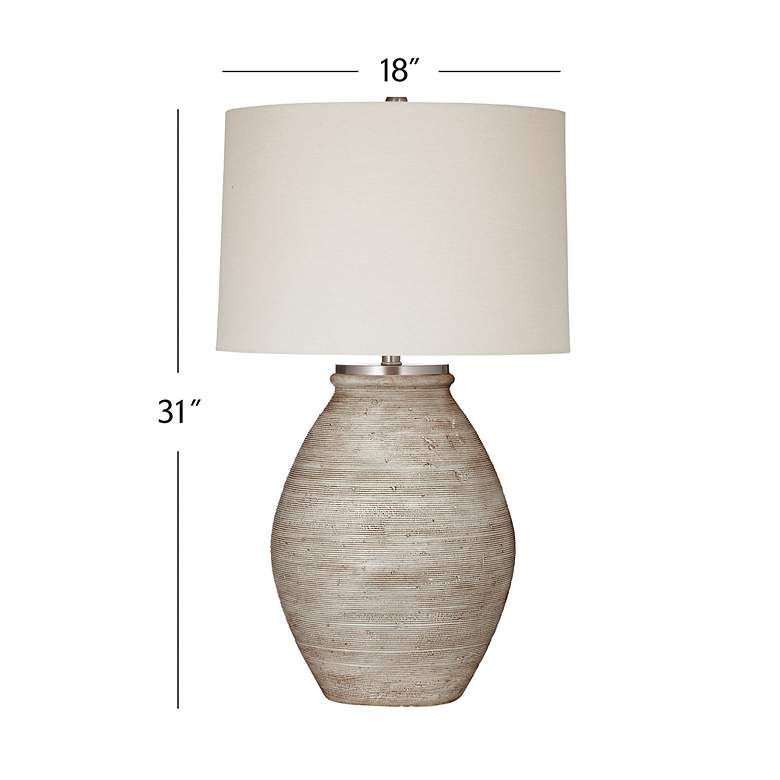 Image 6 Fraser Distressed Cream Cement Table Lamp more views