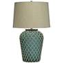 Frazier Rope Wrapped Aqua Glass Accent Table Lamp