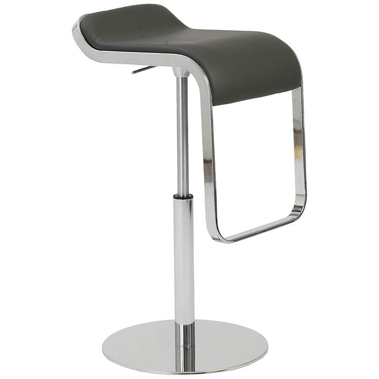 Image 1 Freddy Adjustable Gray Faux Leather Bar or Counter Stool