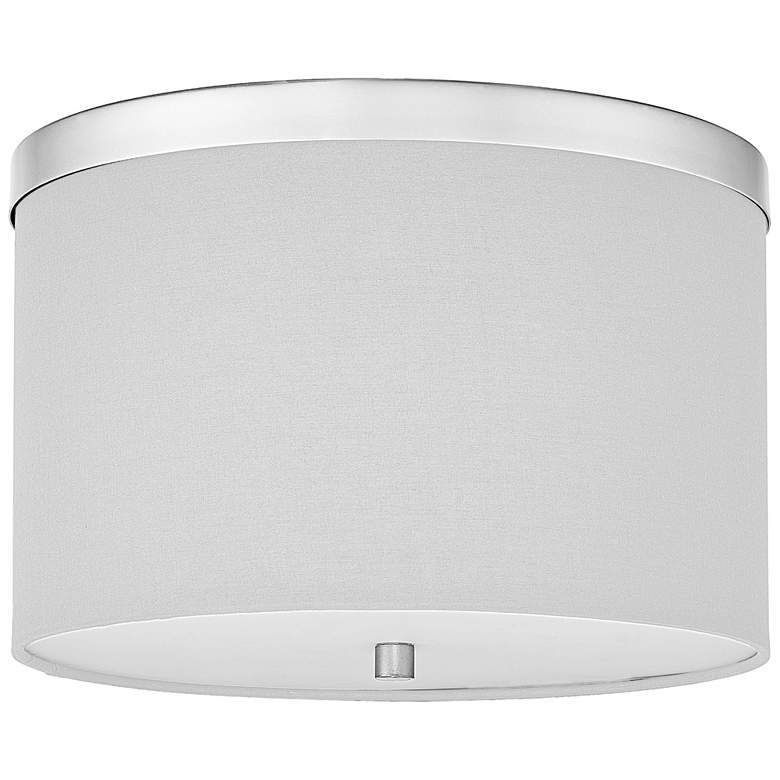 Image 1 Frederica 12"W 2 Light Polished Chrome Flush Mount With White Shade