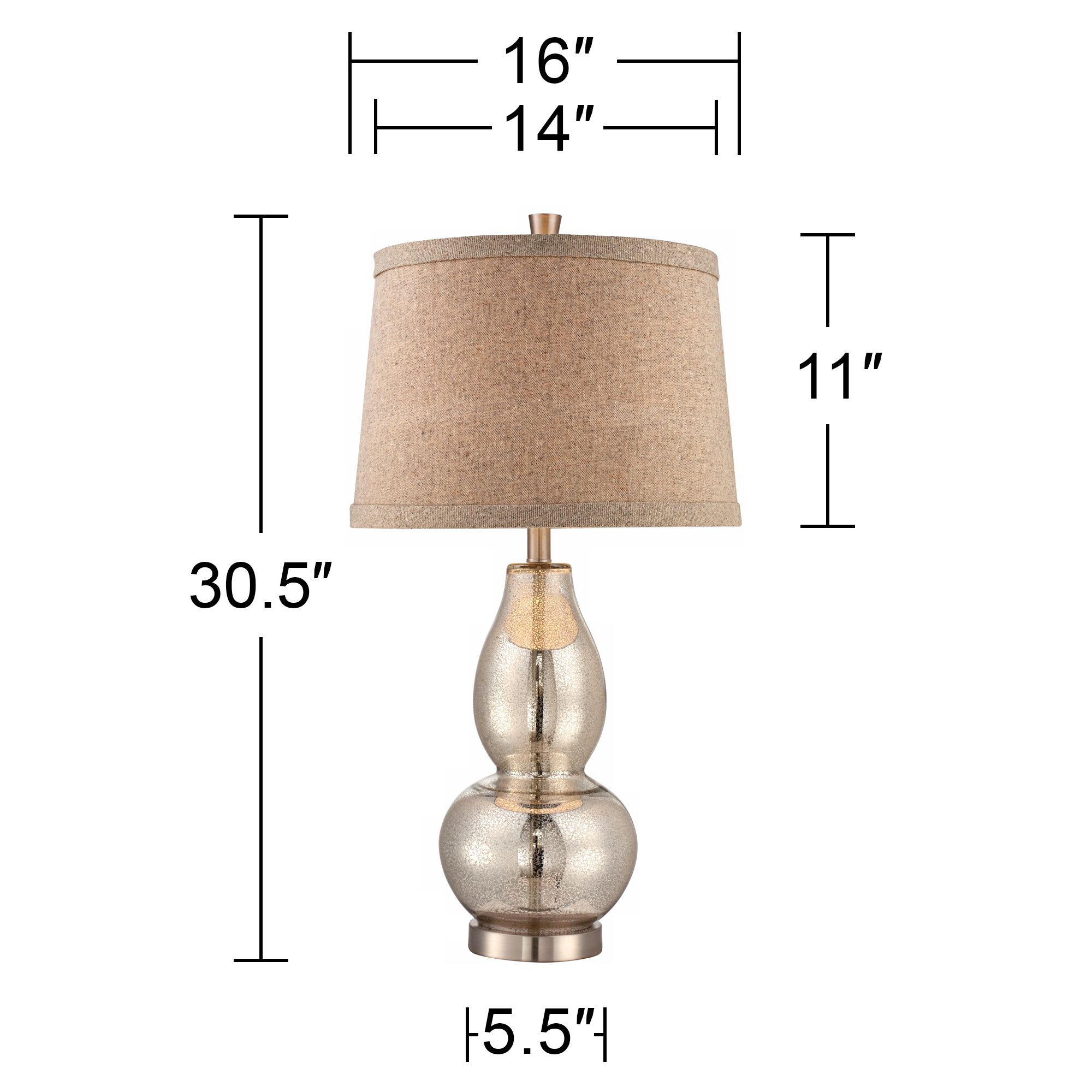 Image 7 Frederick 30 1/2" High Double Gourd Mercury Glass Table Lamp more views