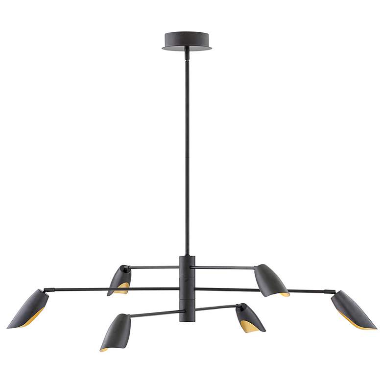 Image 1 Frederick Ramond Bowery 50 inch Black 6-Light Modern Chandelier