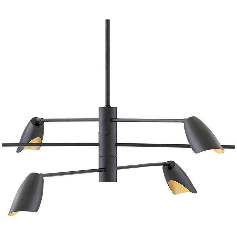 Image 3 Frederick Ramond Bowery 50" Black 6-Light Modern Chandelier more views