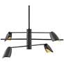 Frederick Ramond Bowery 50" Black 6-Light Modern Chandelier
