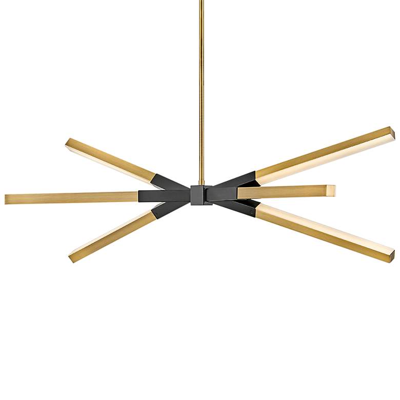 Image 1 Frederick Ramond Rae 39 inch Brass and Black Modern LED Linear Chandelier