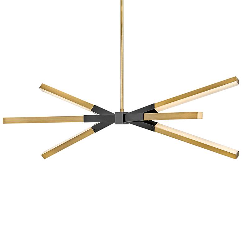 Image 1 Frederick Ramond Rae 39" Brass and Black Modern LED Linear Chandelier