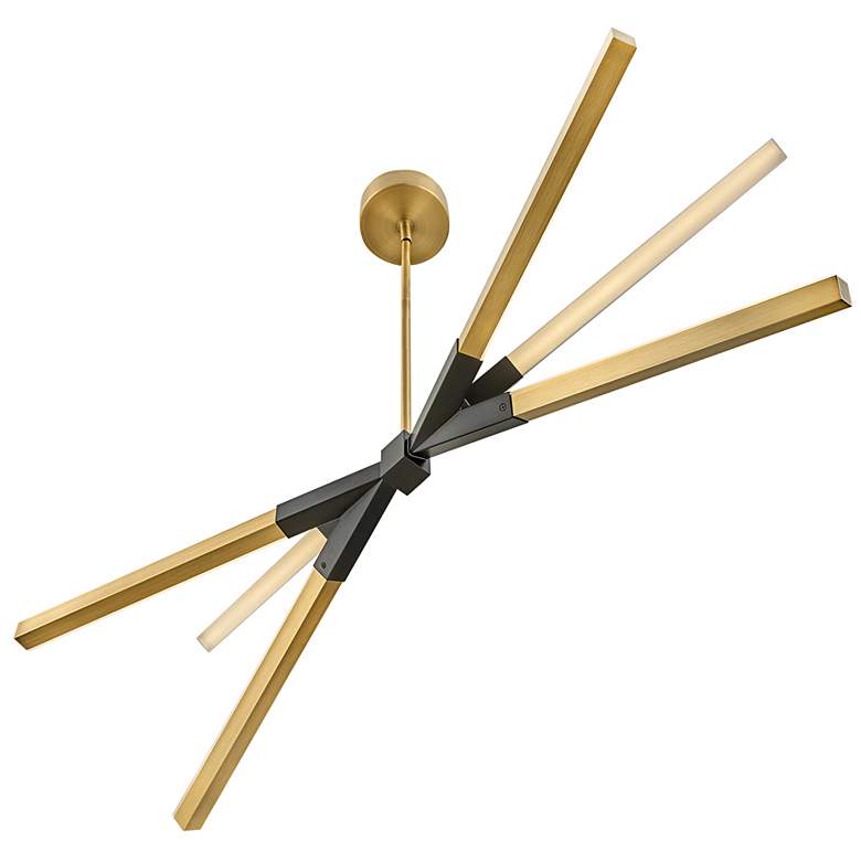 Image 4 Frederick Ramond Rae 39" Brass and Black Modern LED Linear Chandelier more views