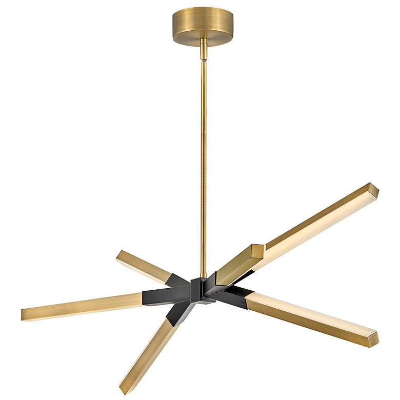 Image 5 Frederick Ramond Rae 39" Brass and Black Modern LED Linear Chandelier more views